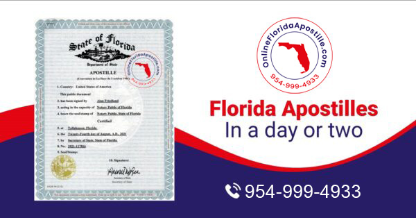 FL Apostille – A Guide Were To Get One in A Day or 2